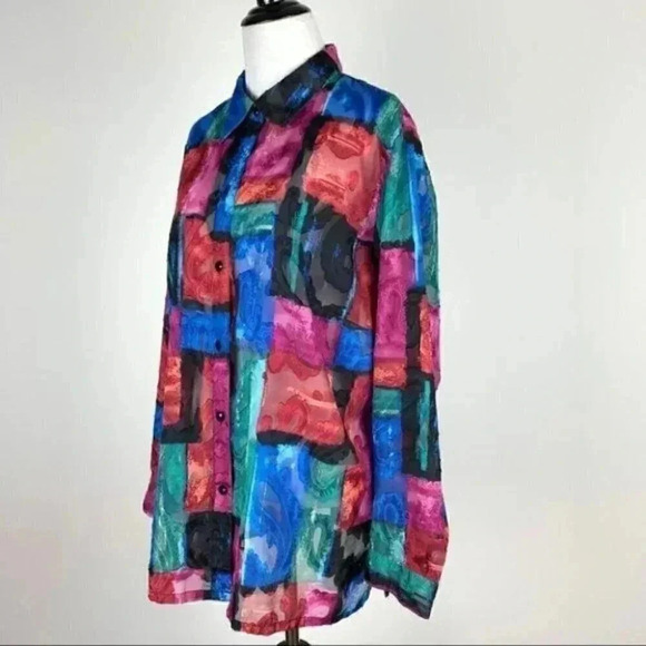 Clothes womens top size 1X multicolored Paisley - Picture 8 of 10